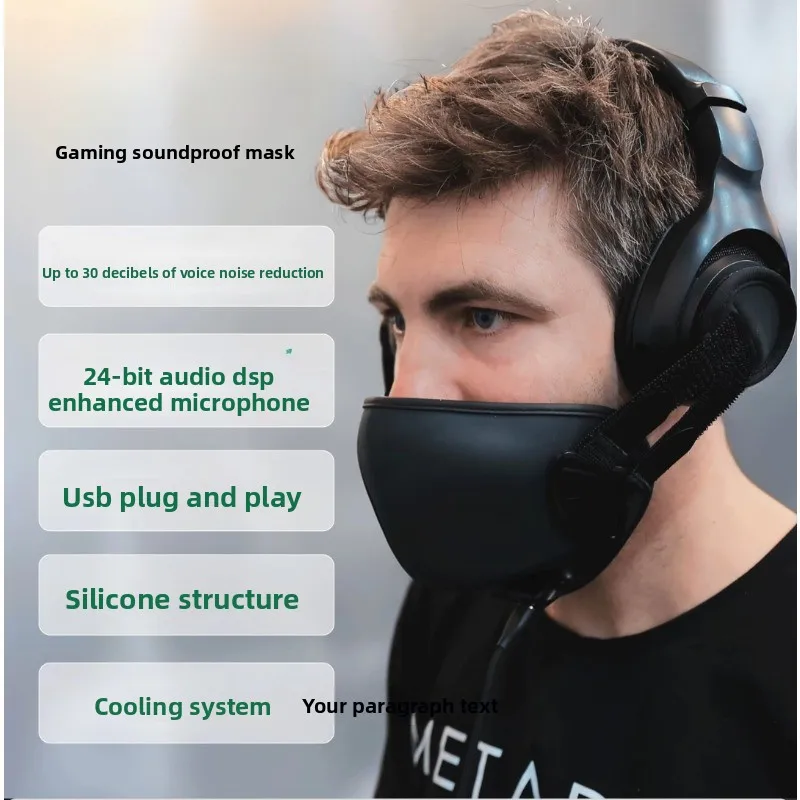 Live soundproofing and noise reduction Live streaming media host Mask CS with microphone Headset-radio headset Game electronic