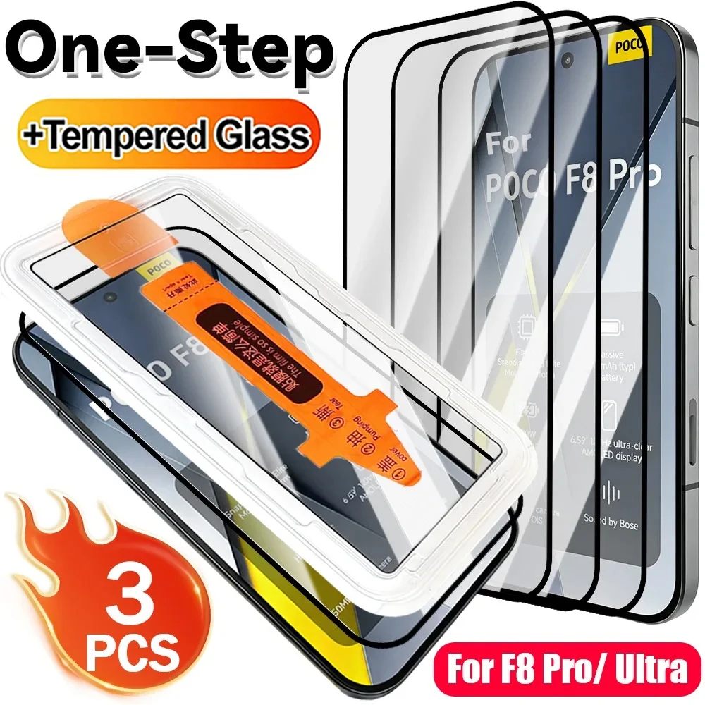 

Защитная пленка для экрана Xiaomi POCO F8 Pro/Ultra Dust Free, простая установка, закаленное стекло, защитная пленка HD с защитой от царапин