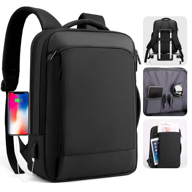 

High-capacity Expandable Backpack For Men Business Travel Convenience With Usb Port Men's Laptop Backpack For Travel