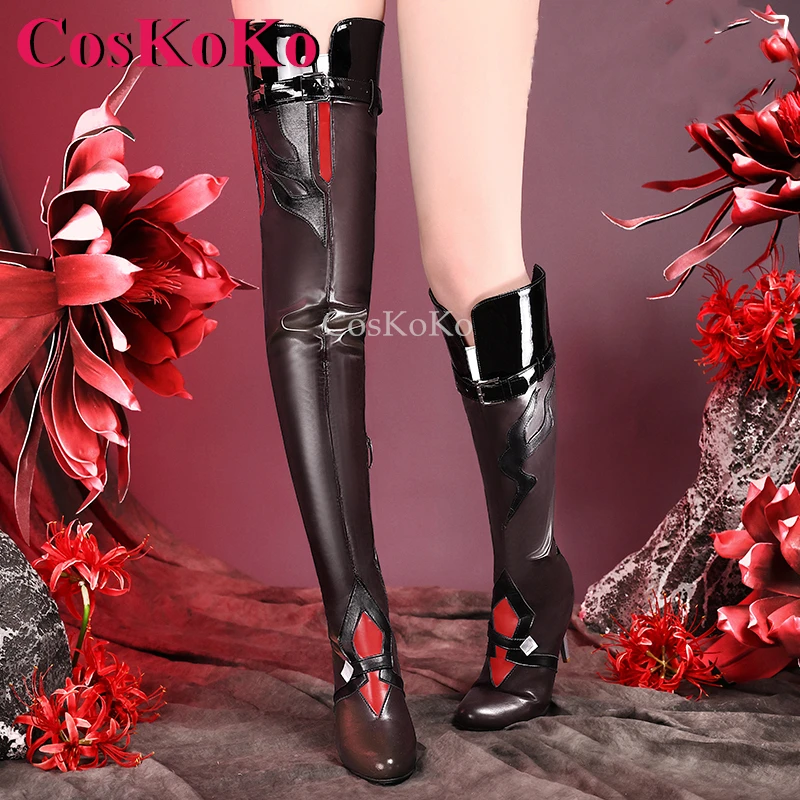 

CosKoKo Acheron Shoes Cosplay Game Honkai: Star Rail Colour Fading Skin Fashion Universal High Heels Women Role Play Accessories