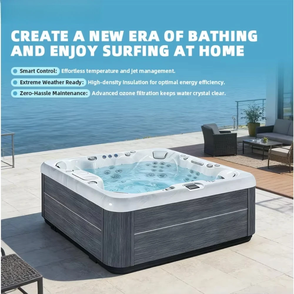 Commercial Hot Tub Spa Pool Outdoor Acrylic Jacuzzi with Massage Jets Suitable for Gardens Backyards and Patios image 5