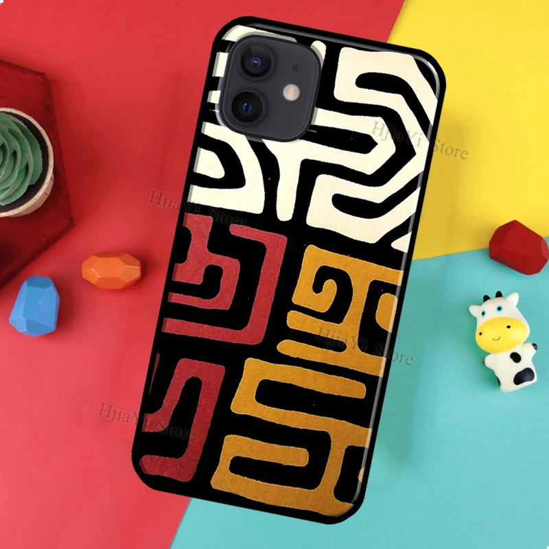 African Fabric Print Phone Case For iPhone 16 15 12 11 14 Pro Max 13 Mini Plus XR X XS Max Back Cover