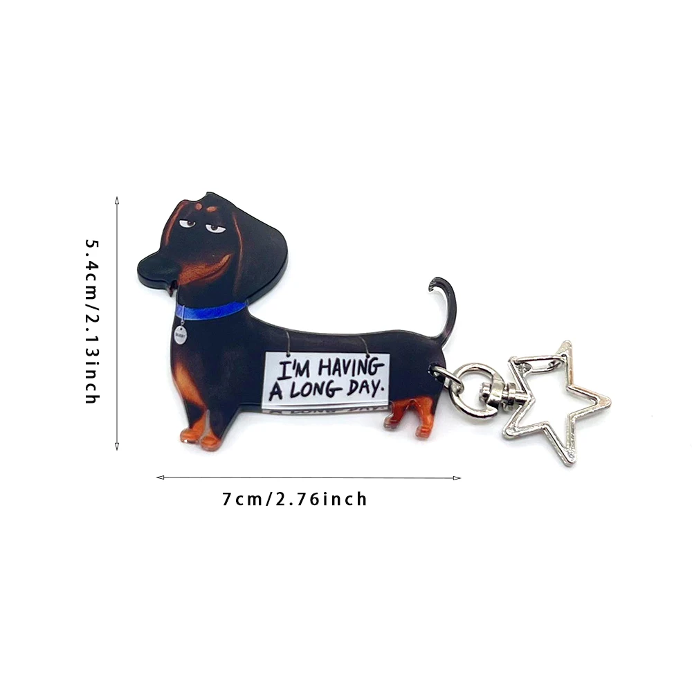 1 pcs interesting dachshund hot dog acrylic keychain 2D \
