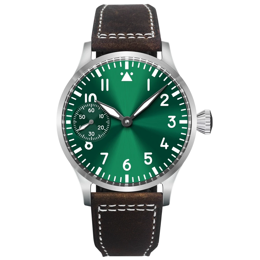 Corgeut 17 Jewels Mechanical Hand Winding Sapphire Wristwatch Seagull 3600 Movement 6497 Leather Sport Luminous Luxury Man Watch