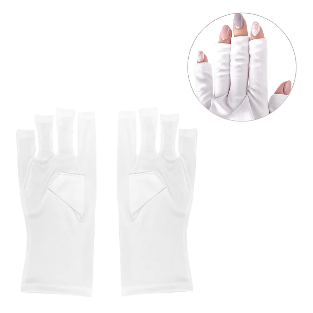 1 paire de gants de manucure pour Nail Art, Protection Uv pour traitement des ongles en Gel, Anti-Uv, légers, demi-doigt, idée cadeau pour femmes