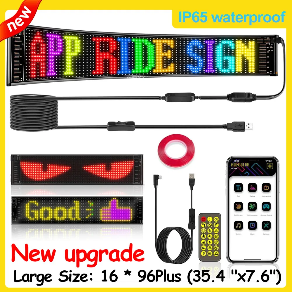 LED DIY Matrix Pixel Panel Led Display Truck Eye Car Sign Animation Bluetooth App Control Programmable Flexible Screen