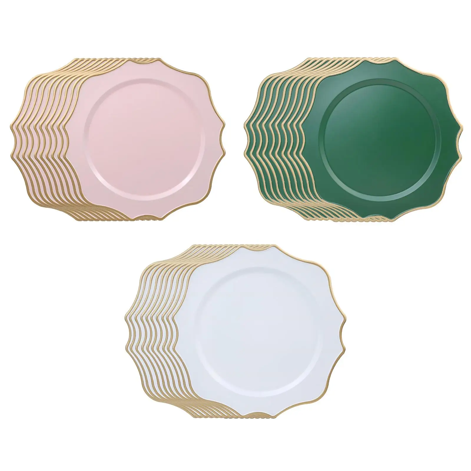 Elegant Plastic Charger Plates Decorative Tableware Plates Luxury Table Plates for Holiday Dinner Events