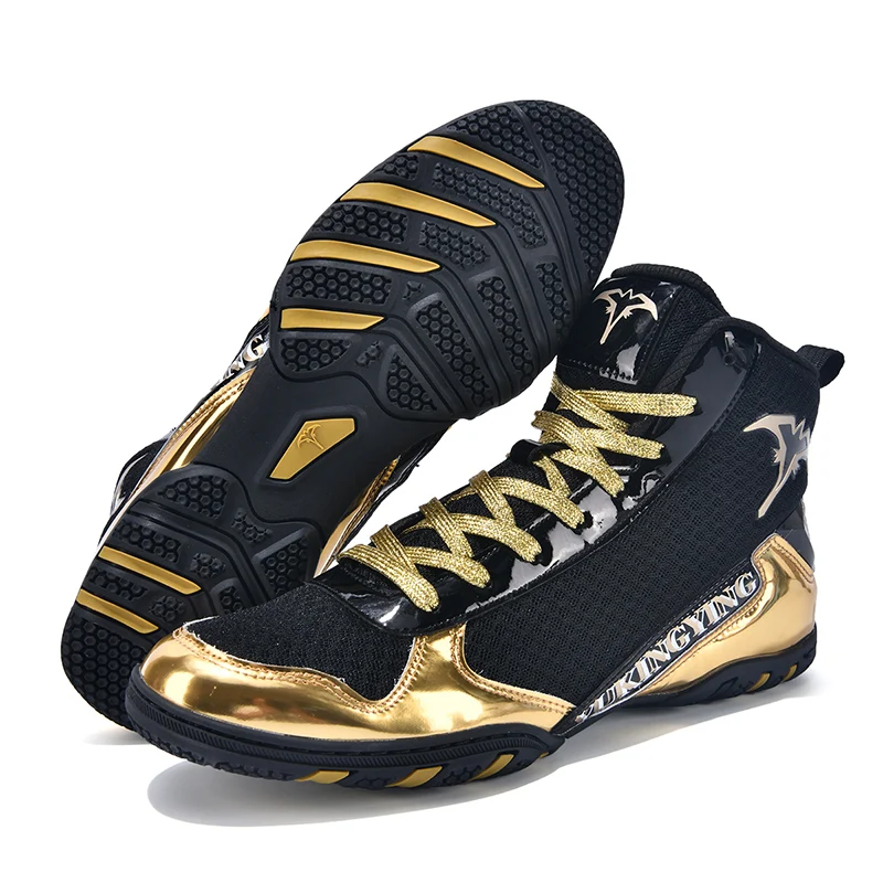

Men Wrestling Shoes Lightweight Male Professional Boxing Sneakers Outdoor Big Size White Black