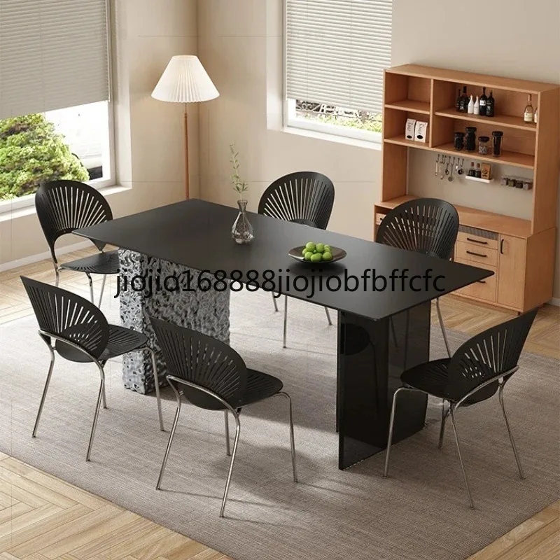 Suitable for  Acrylic suspended water ripple  minimalist transparent island long dining table