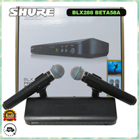 Original Shure BLX288 BETA58A Wireless Microphone Dual Channel System, Equipped with 2 BETA58A Handheld Microphones