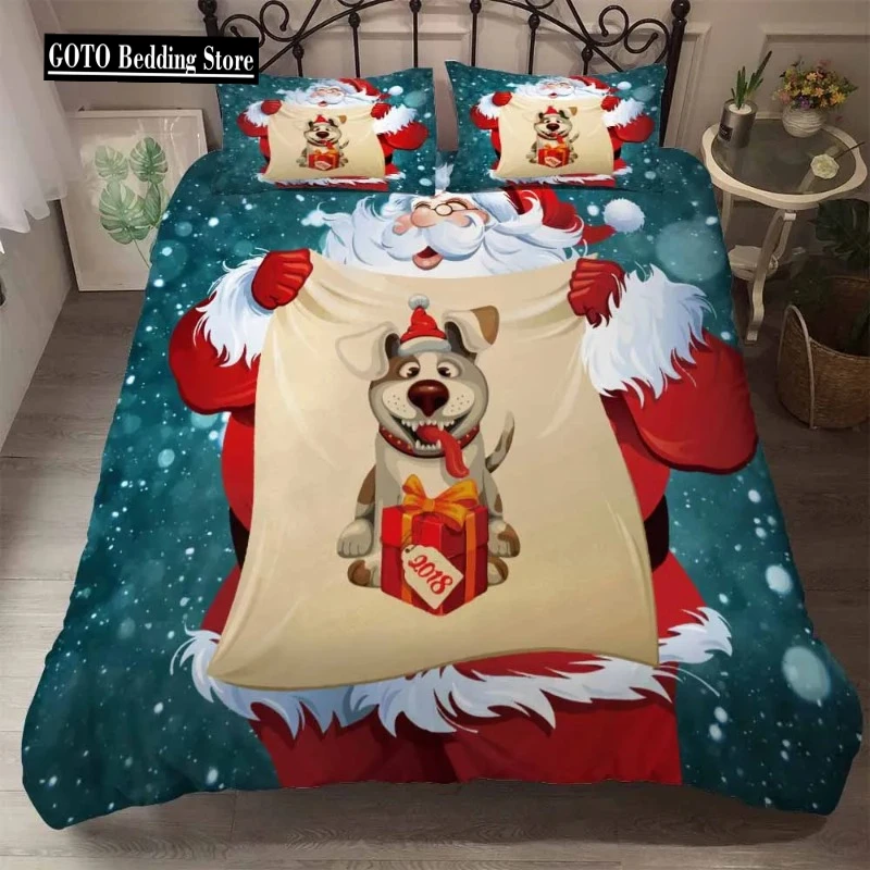 

Bedclothes Printing Christmas Bedding King Size Comforter Set 2-3 Pcs Ultra Soft Duvet Cover +pillow Sham Bedding Set Dachshunds