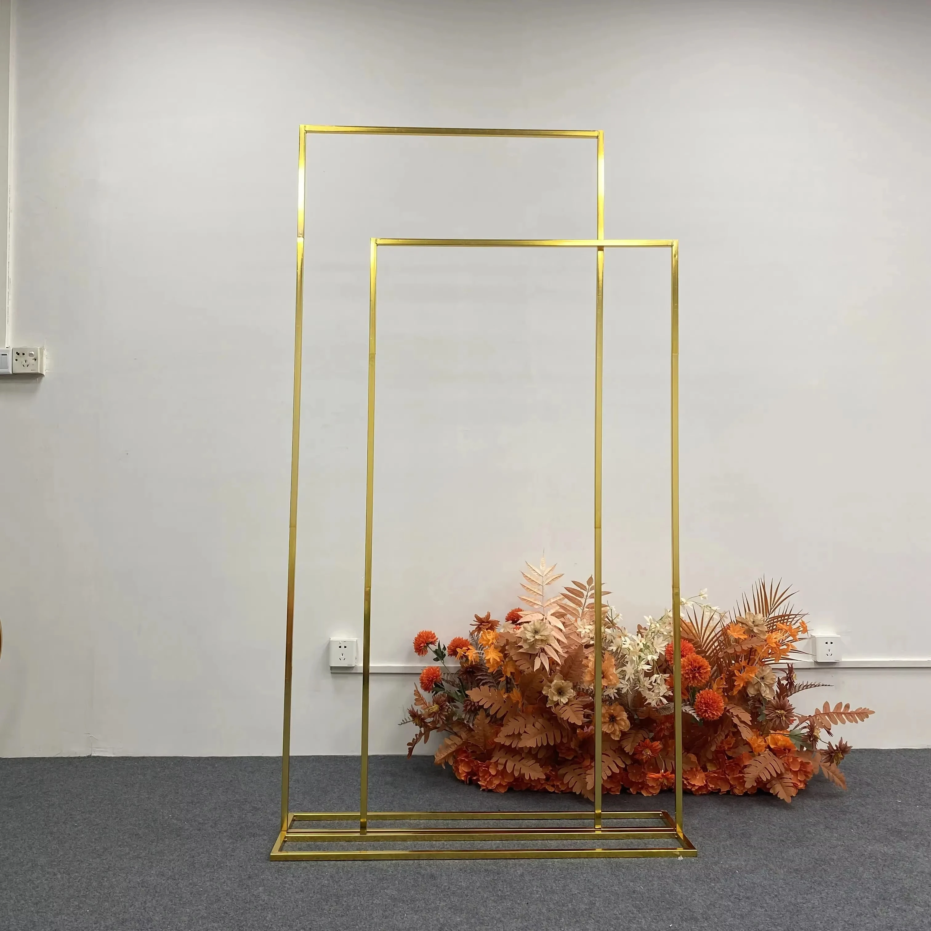 Wedding Flower Stand Shop Display Stand, Photography Stand, Family Christmas Decoration, Iron, Gold Wire, Mesh, Party