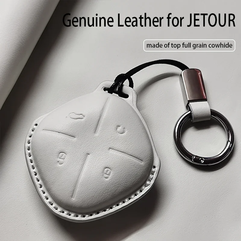 Leather Car Remote Key Case Cover Fob for Jetour DASHING X-1 Plus DTC IDM Keychain Durable Holder Luxury Fob Accessories