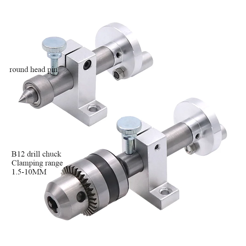 Miniatura Talão Máquina Carpintaria Torno Pequeno Manual Chuck Cauda Retrátil Assento Superior Giratório Móveis Ponta Redonda Ameixa Dedal