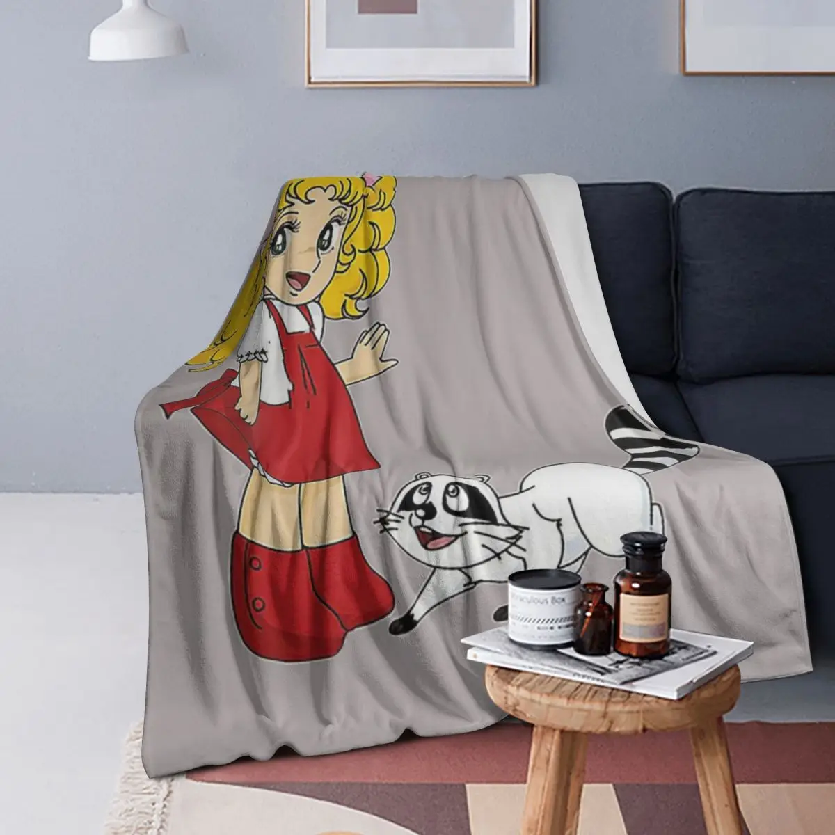 Candy Candy Snow Capucin Blanket Soft Warm Flannel Throw Blanket Plush for Bed Living room Picnic Travel Home Sofa