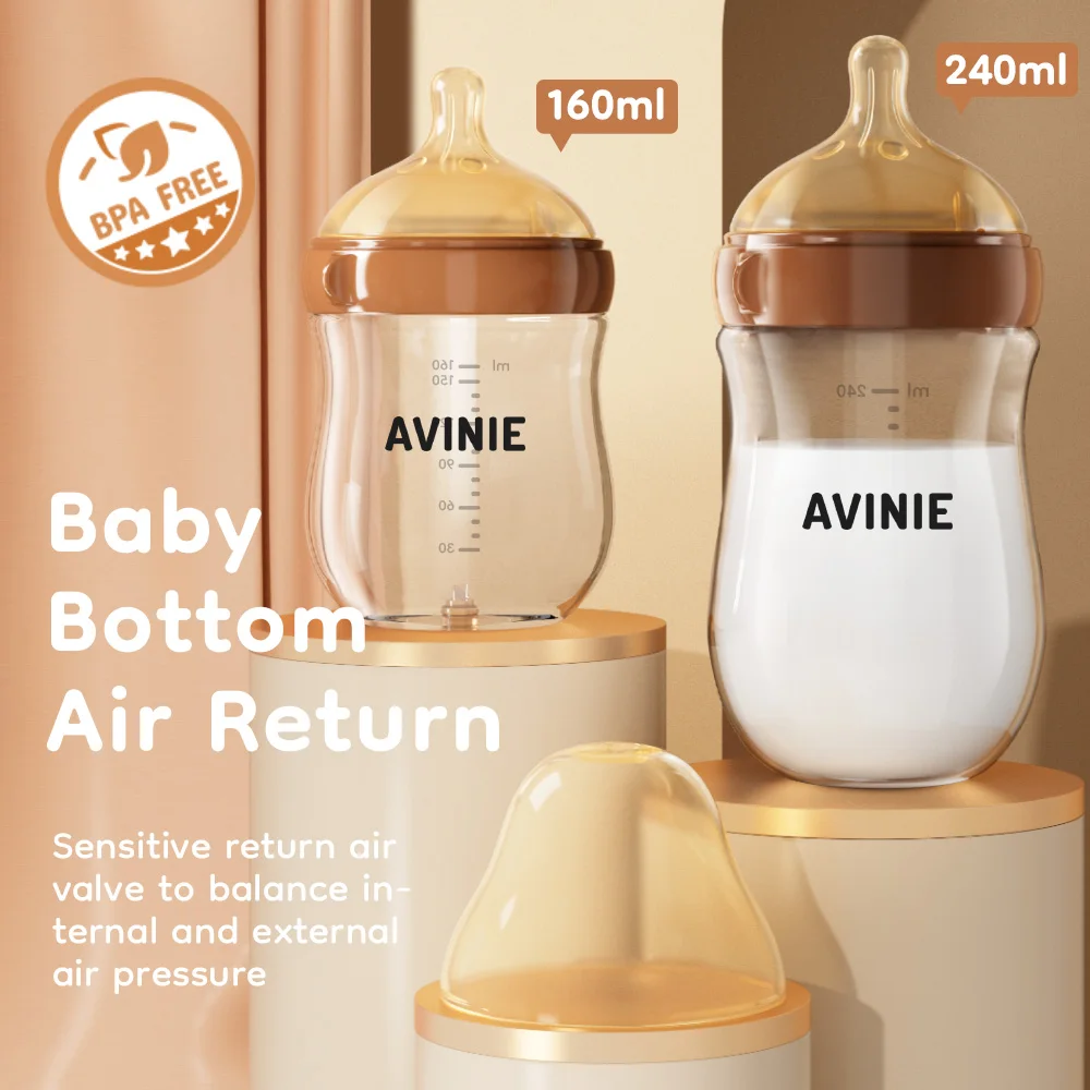 Newborn baby Wide caliber High borosilicate glass Bottles Anti choking Anti-Colic Bottle 0-6 months+ 160ml 240ml Baby Bottles