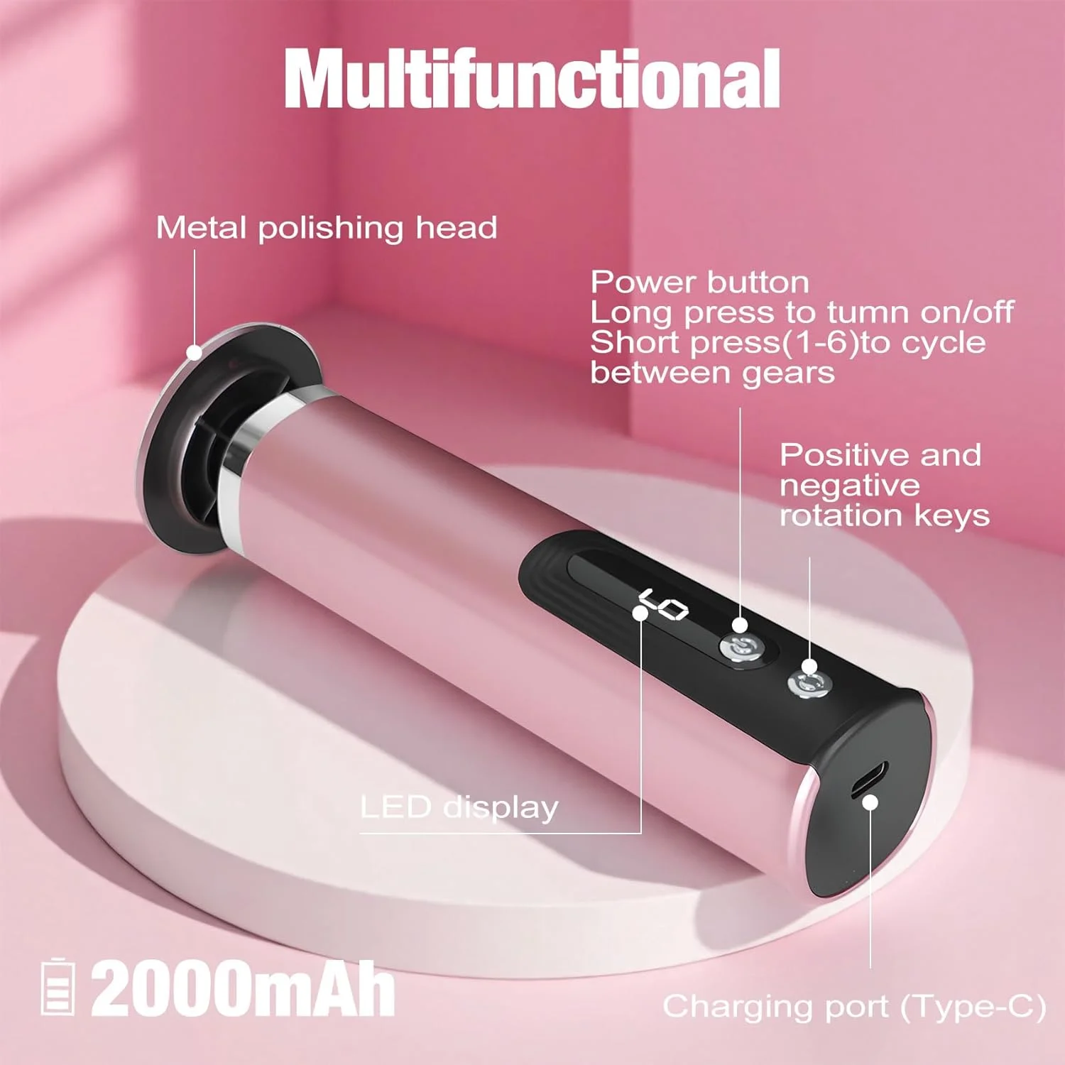 Nieuwe 2-in-1 elektrische voetgereedschap pedicuremachine Dode huidverwijderaar, eelt gemalen voettrimmer, oplaadbaar voetverzorgingshulpmiddel