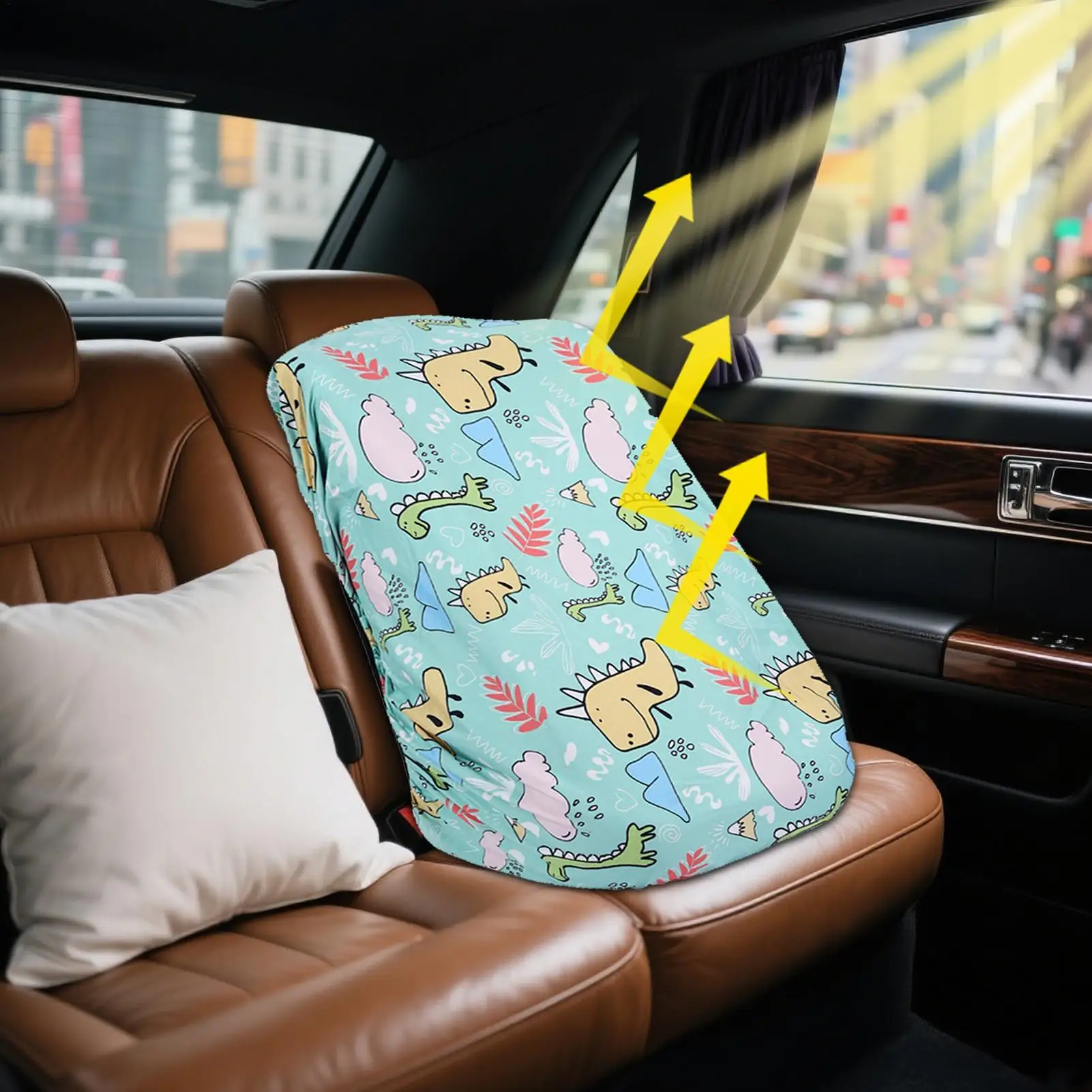 Car Seat Canopy Summer Car Seat Cover For Baby UV Protection Vehicle Accessories Sunshade Cooling Heat Protector For Toddler