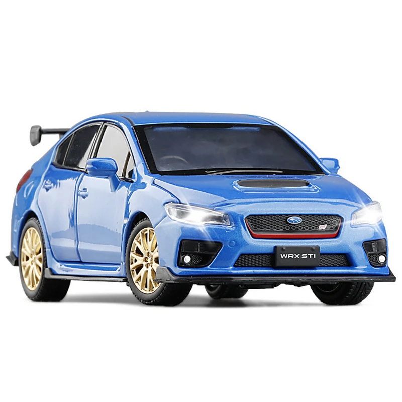 

1:32 Subaru WRX STI Alloy Sports Car Model Diecast High Simulation Metal Toy Car Model Sound and Light Collection Childrens Gift