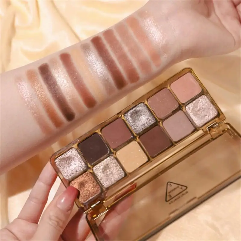 12-color Eyeshadow Palette Matte Pearlescent Earth Color Eye Shadow Waterproof Lasting Shimmer Glitter Eye Shadow Makeup