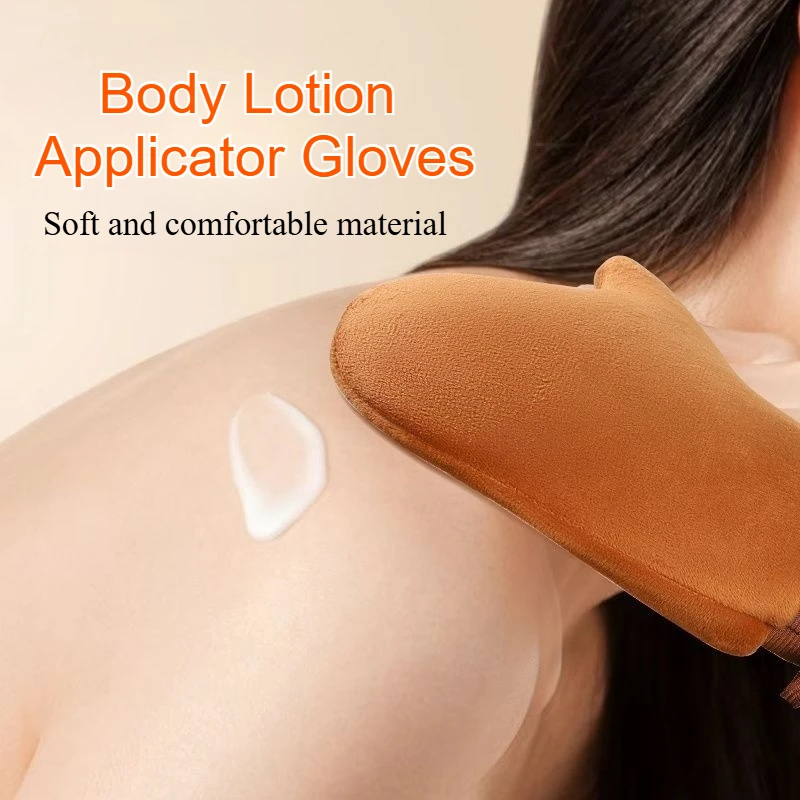 

Body Lotion Applicator Gloves Self Tanning Oil Sunscreen Massage Tool Flocking Waterproof Quick Apply Skincare Mittens Travel