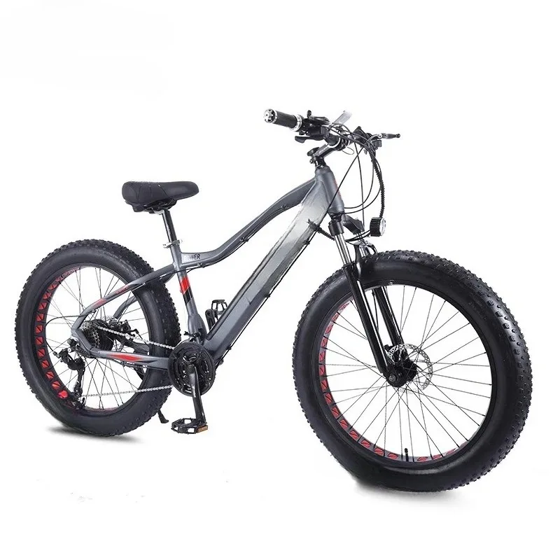 26-Inch aluminum alloy bicycle adult power mountain bike rough wheel snowmobile