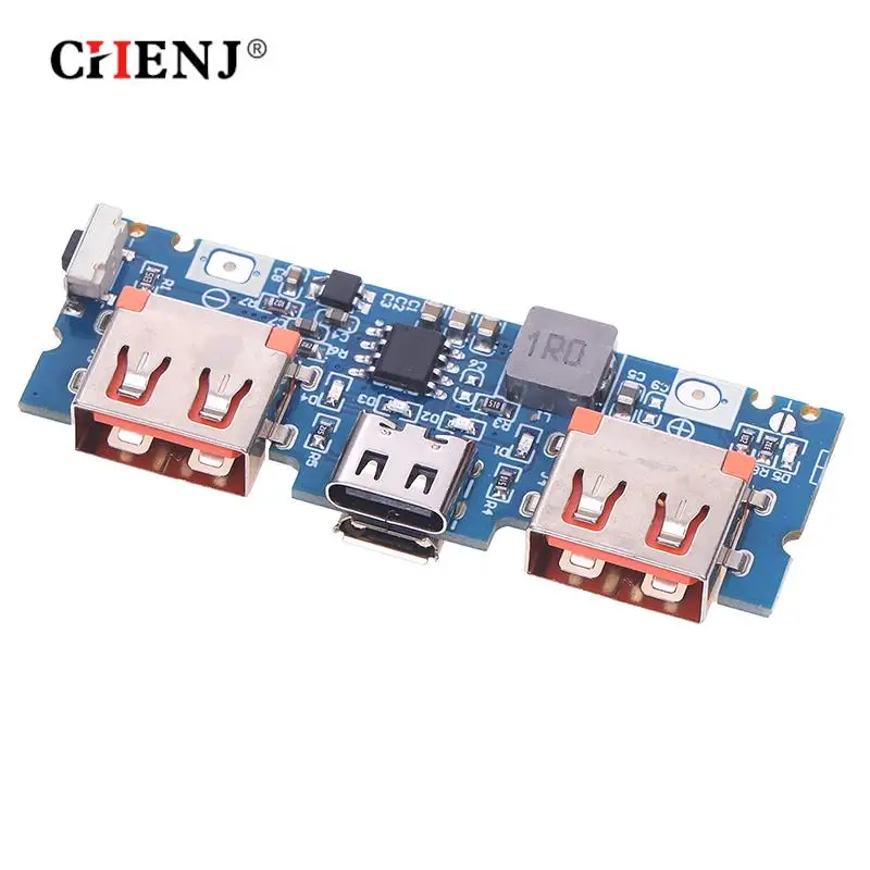 Micro Tipo-C Mobile Power Bank, Placa do carregador de bateria de lítio, LED, Dual USB, 18650 Booster Module, DIY Motherboard, 5V, 2.4A