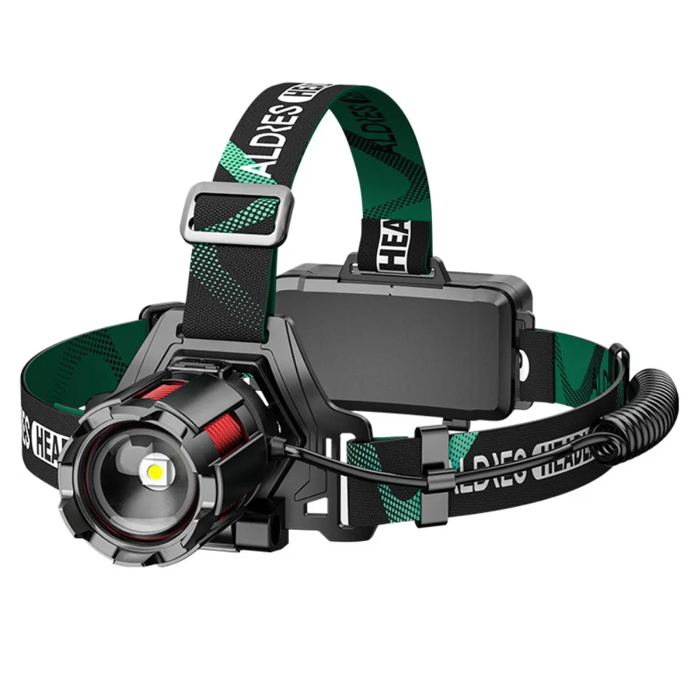 Long Range Zoomable White Dot LED Head Flashlight Portable Wearable Head Torch for Outdoor Patrol Camping Night Fishing