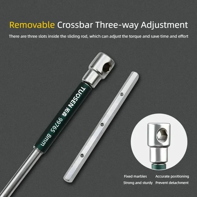 TUOSEN Torx Screwdriver Set T-Handle Hex Wrench Kit 7 Sizes 2.5-10mm Extended T-Socket view 4