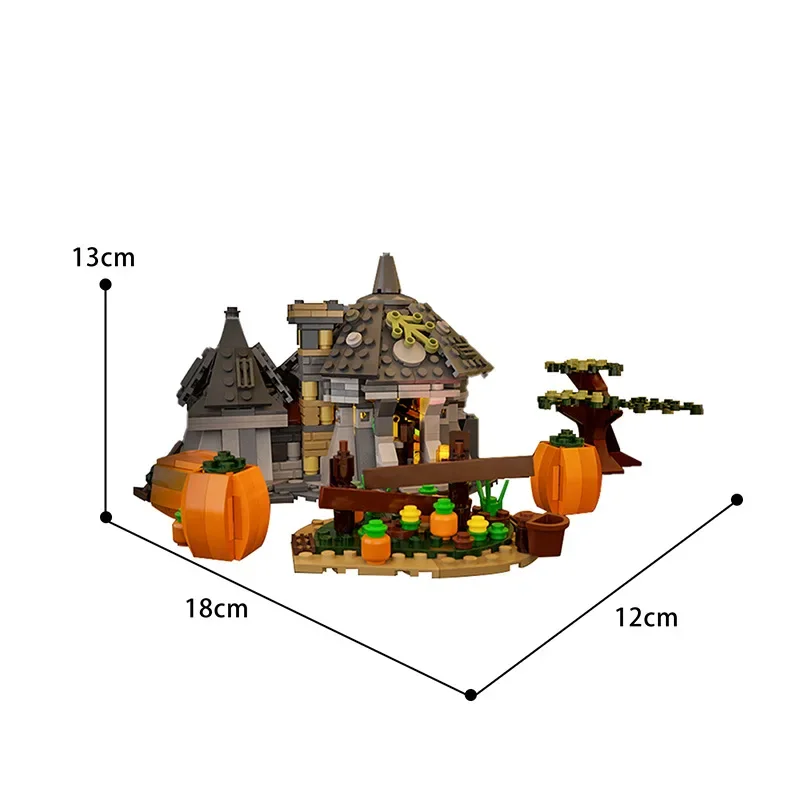 Halloween Gift Large Building Pumpkin Hut Building Blocks MOC-17036 Terror House Assembly Model Puzzle Kids Toy Birthday Gift