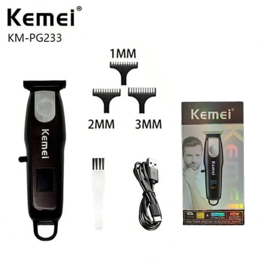 

Kemei KM-PG233/KEMEI New Mini Electric Clipper Barber Charging and Inserting Dual Use, Small and Portable LCD Count