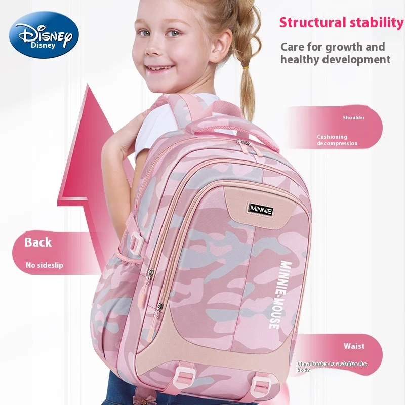 Disney Schoolbag For Elementary School Students 2023 New Grade Three To Six Girls Light Ultra Protection Ridge Relief Girls