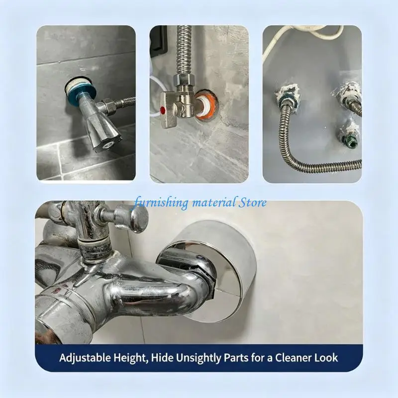 Y5GD Bathroom Shower Faucet Decorative Cover Light Weight Faucet Plumbing Pipe Cover