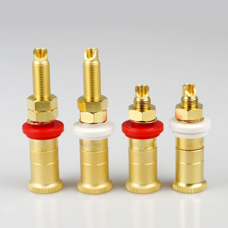 

4pcs/set Gold Plated Copper Speaker Binding Posts Terminal Connectors WBT style