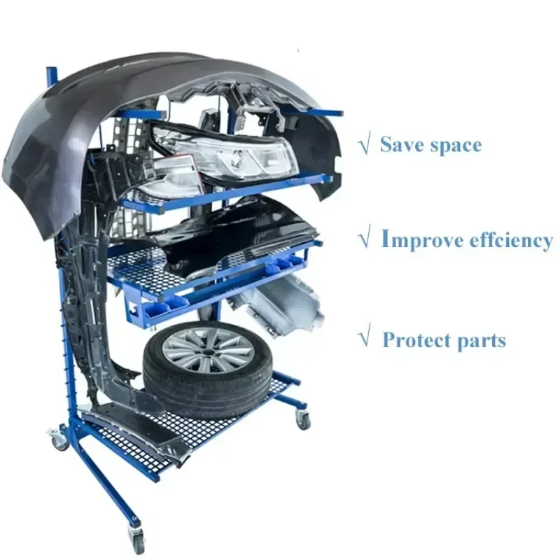 Bodyshop repair tools trolley workshop handling car metal parts cart shelf parts storage racks cart