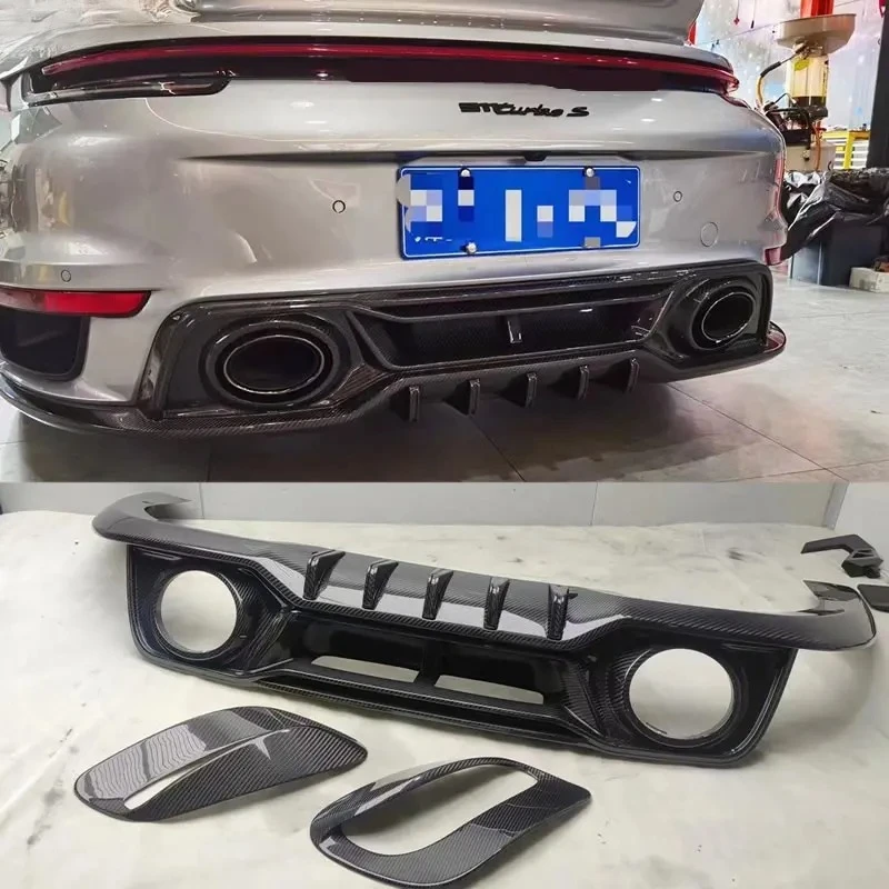 

For Porsche 911 992 Turbo S Dry Carbon Fiber Rear Bumper Diffuser Spoilers Car Body Kit