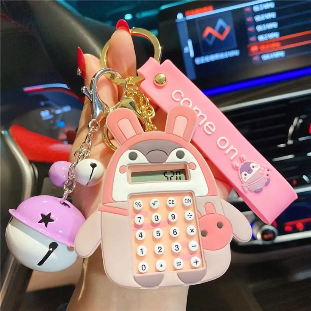 Electronics Bag  Pendant Mini Hanging Accessories Calculator Keyring Penguin Keychain Electronic Calculator Penguin Calculator