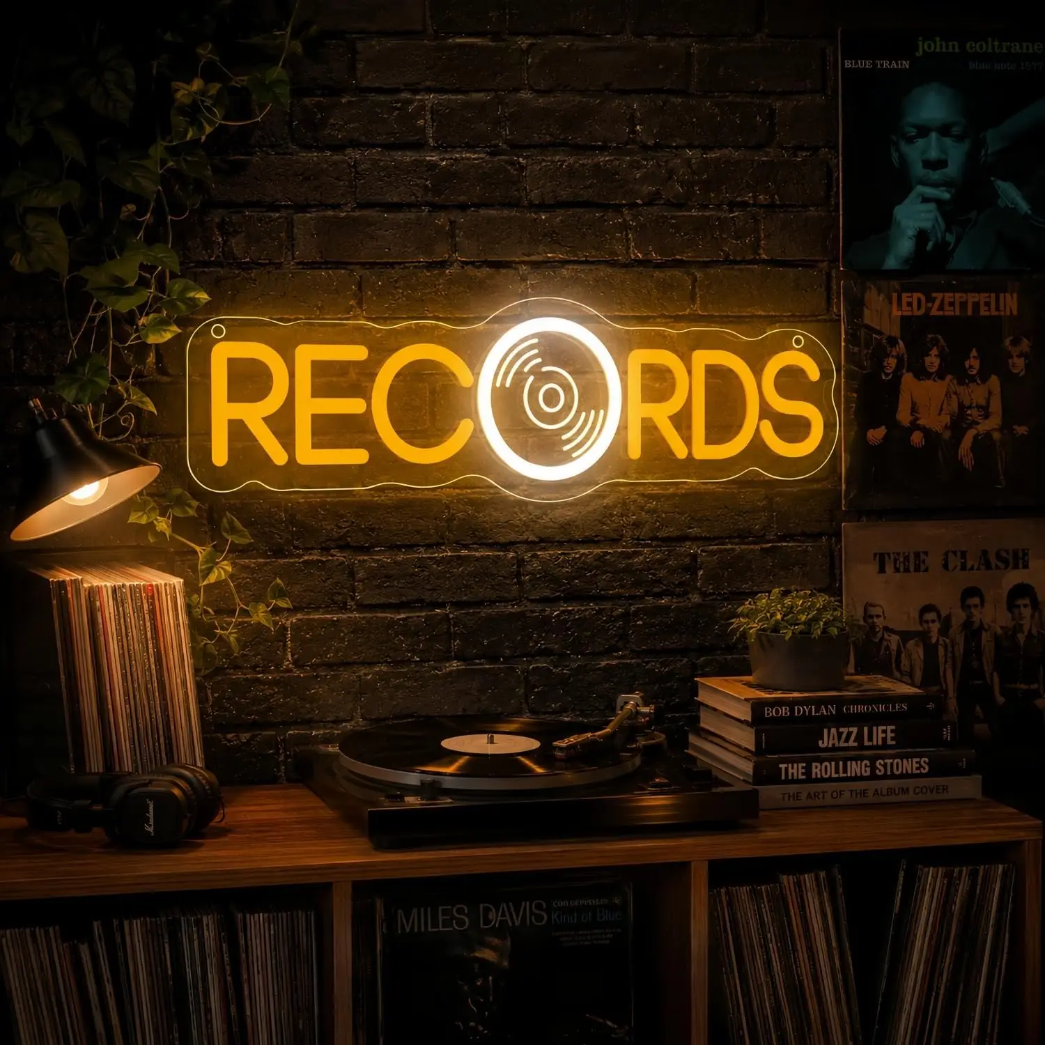 RECORDS Vinyl Disk LED Neon Sign USB Wall Light Vintage Music Neon Lamp Record Shop Bar Studio Man Cave Music Room Decor Gift