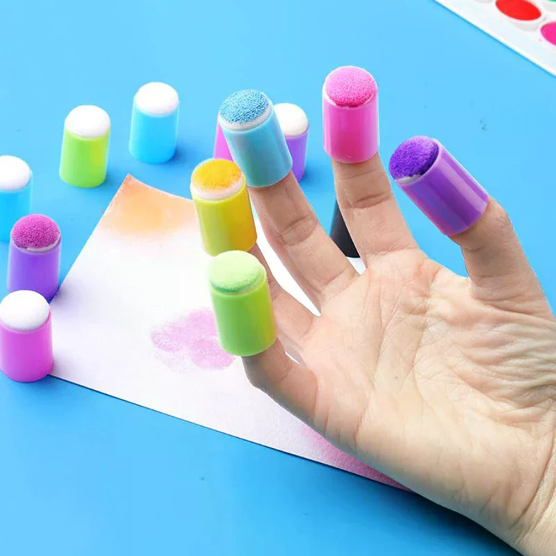 Dedo daubers esponja pintura facial espuma 32 peças conjunto de artesanato pintura corporal desenho esponja dauber giz