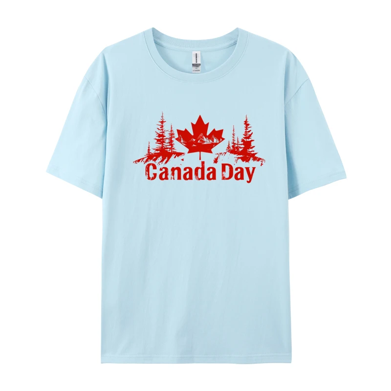 Maple Leaf Mountains Canana Day T-shirt Black Shirt Graphic Tees Family All Cotton Tops Tees Harajuku Camisa