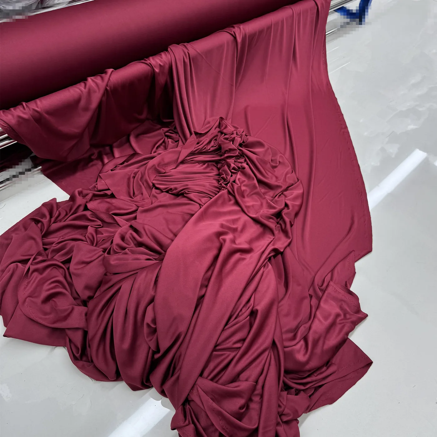 Red Burgundy Fabric Draperies for Wedding Decor Curtains Tablecloth Backdrops Dress Cloth DIY Sewing Material Wide 170cm