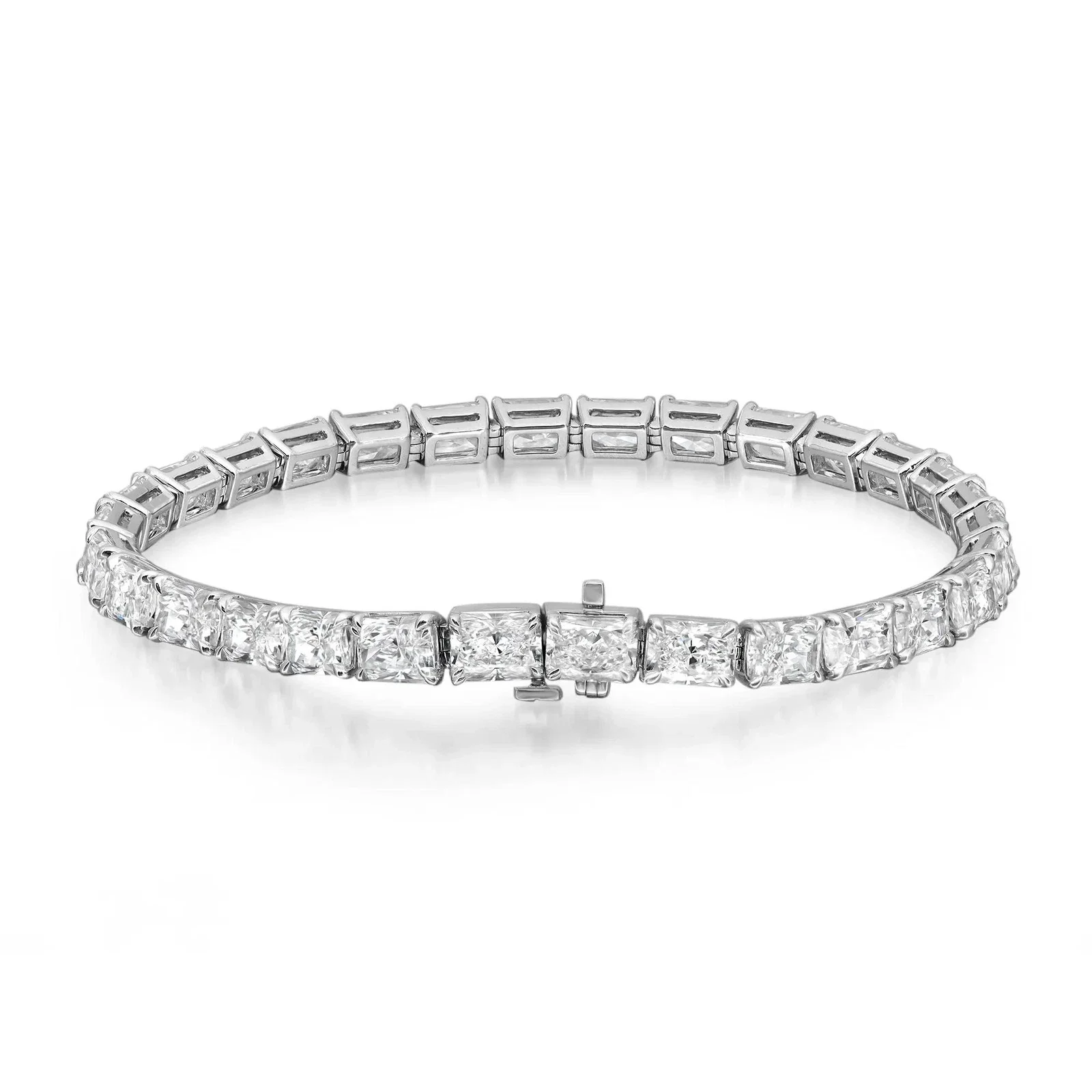 Prong Set Radiant Cut Lab Grown Diamond Tennis Bracelet Platinum 950 0.5CT Each Stone DEF VS-VVS Diamond Bracelet For Men&Women