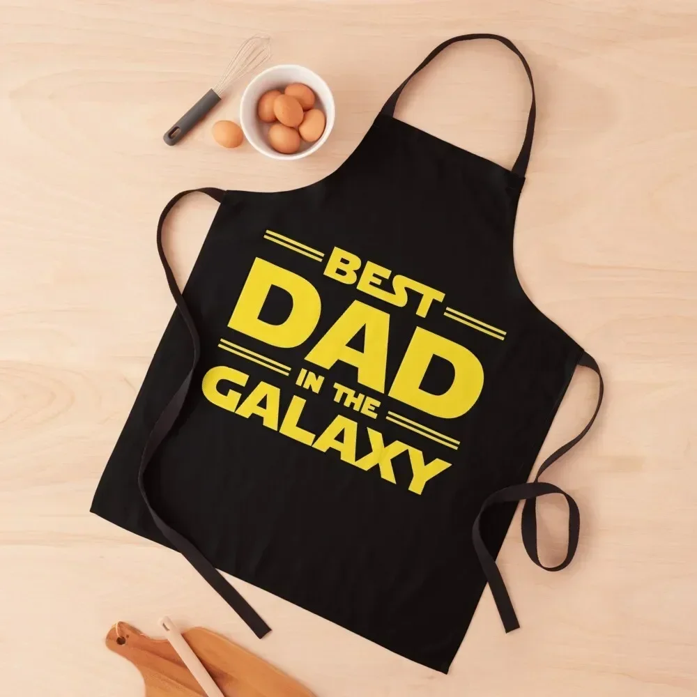 

Best dad in The Galaxy Apron with personal logo restaurant accessories Apron