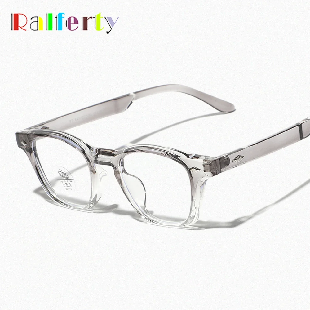 Ralferty 2025 TR90 إطار النظارات النساء الفاخرة الرجعية العين نظارات الرجال البني واضح نمط نظارات قصر النظر الإطار البصري الإناث