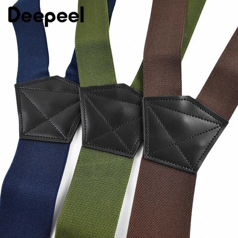 1Pc 3.5*120cm Men's Suspender Adult Elastic Strap Harness Man Braces 3 Clips Plastic Buckles Work Male Jockstrap Accessories