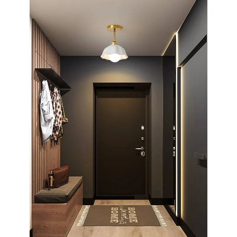 New cream wind corridor chandelier ceramic staircase chandelier balcony aisle simple and modern