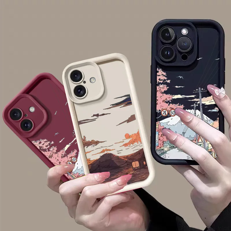 حافظة مشهد غروب الشمس لهاتف Xiaomi MI 14T Pro 13T 12T 13 12 11 Lite 5G NE 15 POCO X7 X3 X5 X6 F5 Pro F3 X5 X4 GT F4 M3 M6 Pro