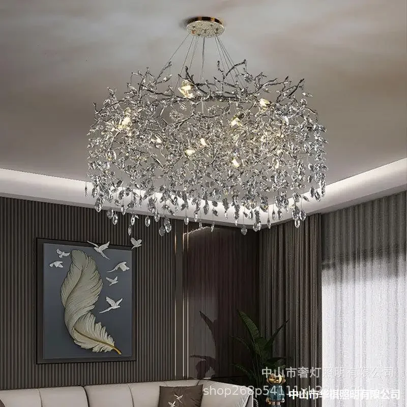 Light luxury villa living room crystal chandelier, high-end luxury creative chandelier