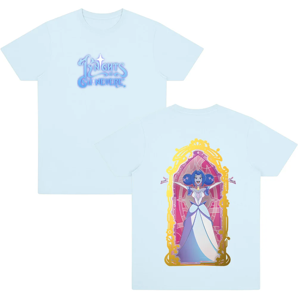 فرسان غينيفير موضة الكرتون طباعة تي شيرت عالية الجودة القطن قصير الأكمام للجنسين ملابس كاجوال الصيف Y2K تي شيرت