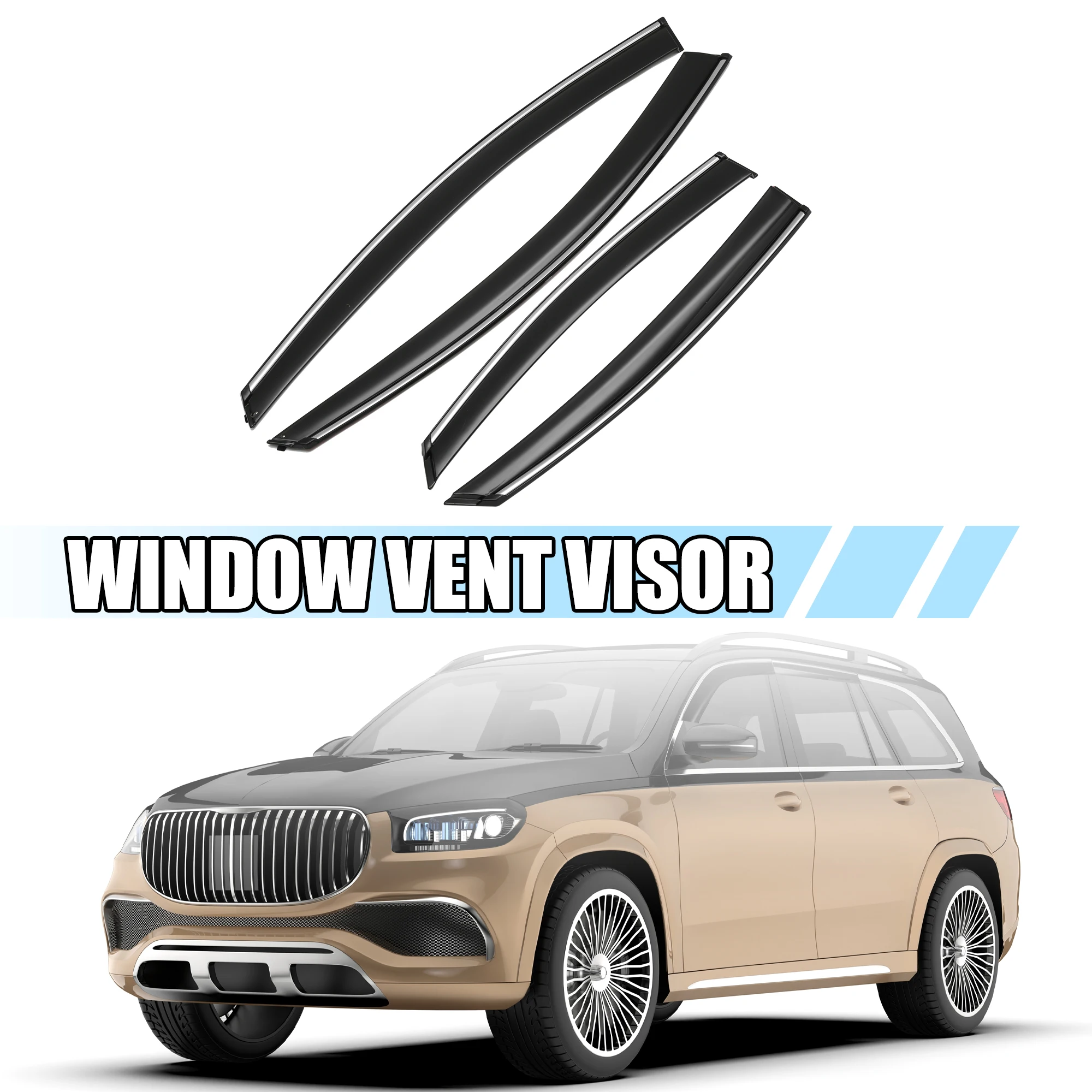 

X Autohaux 4 Pcs Side Window Vent Visor Sun Rain Deflector Guard for Ford Fusion 2006-2012 for Mercury Milan 2006-2010